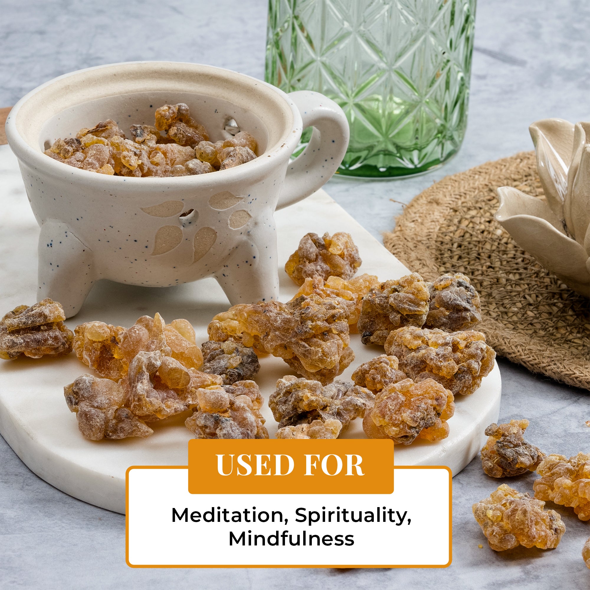 Premium Grade Frankincense Resin (Boswellia Carterii) - Sourced Directly from Farmers - Big Pieces - 1lb (453.6 grams)